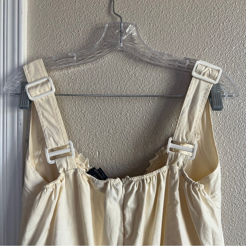 Heavy Red Couture Noir Ivory Cotton Corset Dress - Picture 4 of 7